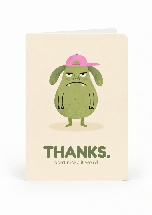 Thanks Monster Greeting Card - KALARA